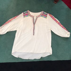 Love Sam multi colored beaded cotton blouse